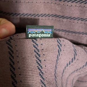 Patagonia middle weight purple striped tshirt